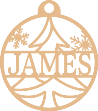 Christmas hanging ornament with custom name Free SVG File for Members - Personalized Christmas decor