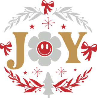 Joy sign, Free SVG File for Members - Christmas round hanging sign