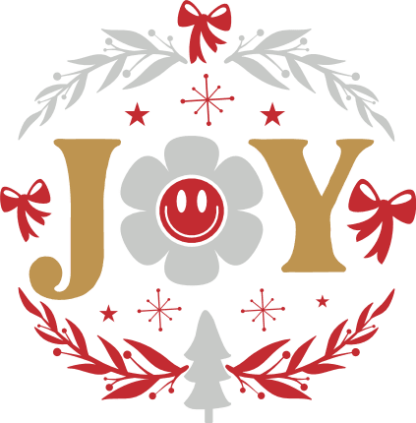 Joy sign, Free SVG File for Members - Christmas round hanging sign
