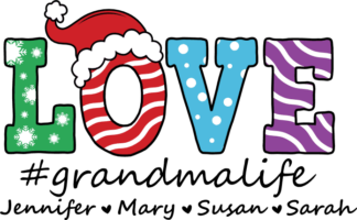 Love #grandmalife Free SVG File for Members - Personalized Christmas sweatshirt design