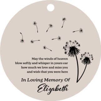 May the Winds of Heaven blow softly Free SVG File for Members - Personalized Memorial ornament
