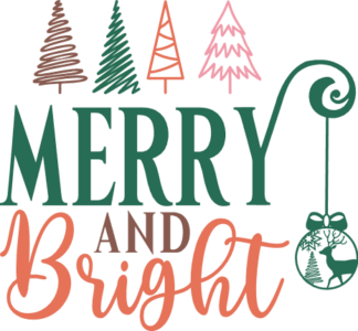 Christmas Wall Art, Merry and Bright - Free SVG File