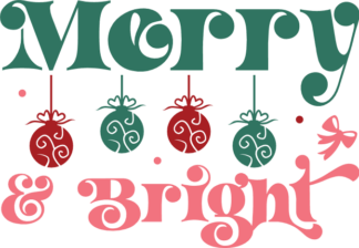 Merry and Bright Free SVG File for Members - Christmas tshirt design
