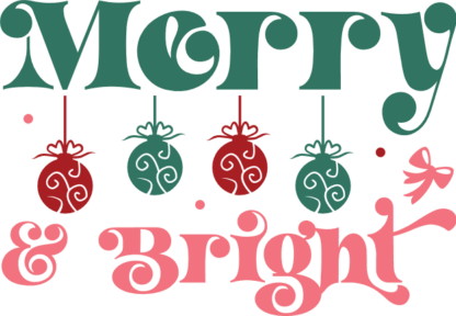 Merry and Bright Free SVG File for Members - Christmas tshirt design