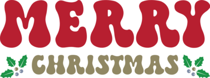 Merry Christmas Free SVG File - Holiday greeting card, Christmas sticker