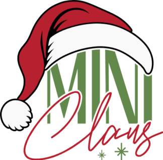 Mini Claus Free SVG File for Members - Christmas Kids tshirt design with santa hat