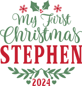 My First Christmas 2024 Free SVG File for Members - Customized Christmas sign