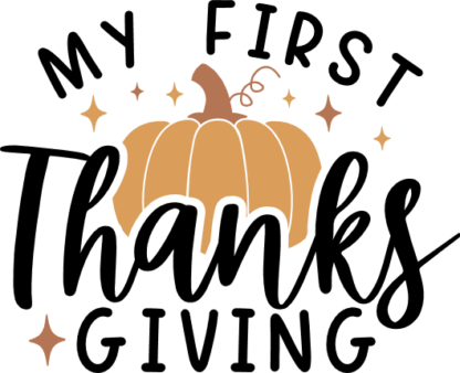 Thanksgiving Day SVG, My First Thanksgiving, Baby onesie design - Free SVG File