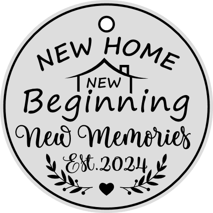 Christmas hanging ornament SVG - New Home, New Beginning, New Memories Est. 2024 Free SVG File for Members