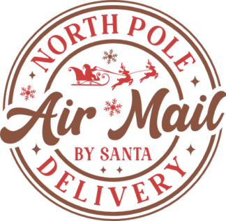 North Pole Air Mail Delivery By Santa Free SVG File - Christmas stamp