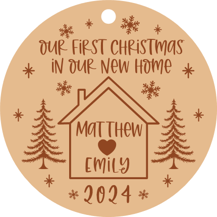 Our First Christmas in Our New Home Free SVG File for Members - Personalized Christmas ornament
