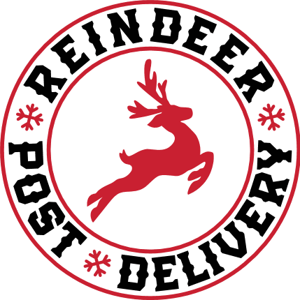 Reindeer post delivery Free SVG File for Members - Christmas post stamp