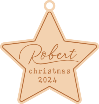 Star shaped Christmas ornament Free SVG File for Members - Personalized Christmas hanging decoration