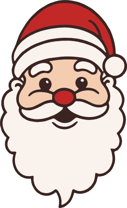 Santa Claus face Free SVG File for Members - Christmas sticker, Santa Clipart image