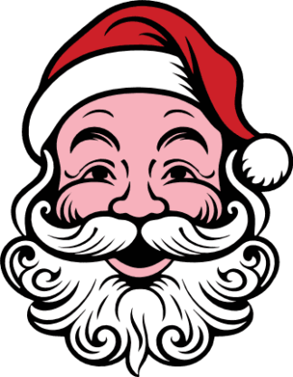 Santa Claus smiling face Free SVG File for Members - Christmas decor, Santa Clipart image