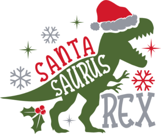 Santa saurus rex Free SVG File for Members - Christmas kids tshirt design with dino