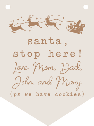 Santa Stop Here, love mom, dad, Free SVG File for Members - Customized Christmas Hanging sign