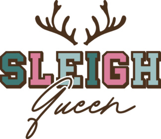 Sleigh Queen Free SVG File for Members - Funny Christmas sweatshirt design with reindeer antler