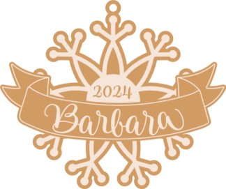 Snowflake hanging ornament with custom name Free SVG File for Members - personalized ornament
