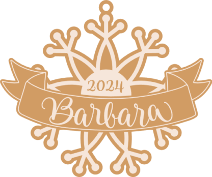 Snowflake hanging ornament with custom name Free SVG File for Members - personalized ornament