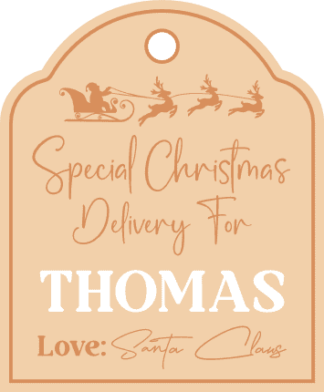 Special Christmas Delivery For, love: santa claus Free SVG File for Members - Personalized Gift Tag