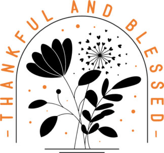 Thankful and Blessed Free SVG File for Members - Thanksgiving day floral tshirt design