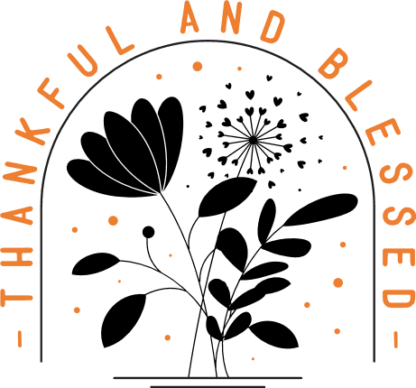 Thankful and Blessed Free SVG File for Members - Thanksgiving day floral tshirt design