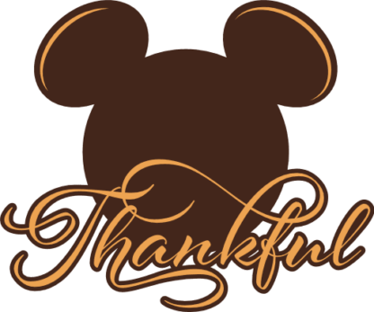 Mickey mouse head and thankful sign Free SVG File for Members - thanksgiving day kids tshirt design
