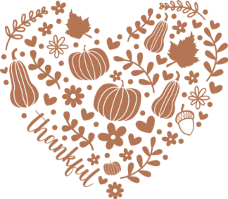Thanksgiving day svg, heart made of pumpkins and leaves, Free SVG File for Members - tshirt design