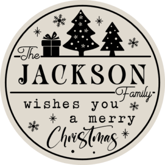 Christmas ornament SVG, the family custom name, Wishes You a Merry Christmas - Free SVG File for Members