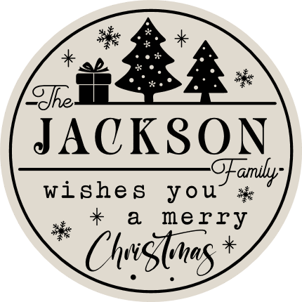 Christmas ornament SVG, the family custom name, Wishes You a Merry Christmas - Free SVG File for Members