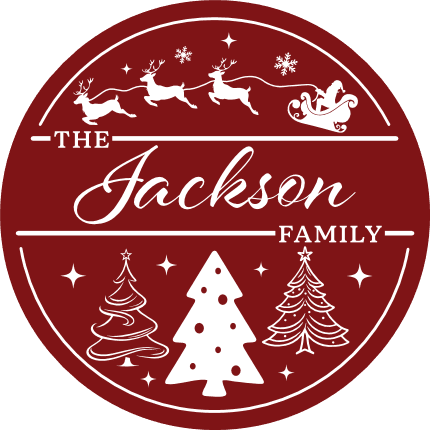 Christmas ornament with the family custom name Free SVG File for Members - Personalized Christmas decor