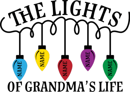 The Lights of Grandma's Life Free SVG File for Members - Personalized Christmas gift for grandmom