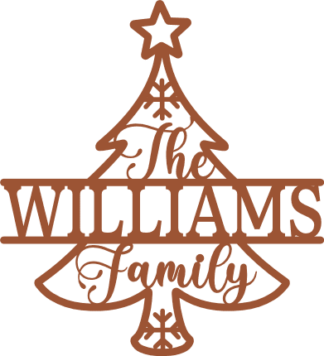Christmas Tree with The Family custom name Free SVG File for Members - Personalized Christmas decor