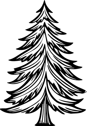 Pine Tree Free SVG File for Members - Minimalist tree clipart image, Winter decor