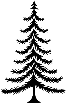 Pine Tree Free SVG File - Minimalist tree clipart image, Winter decor