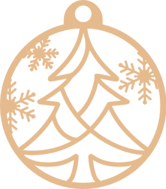 Decorative Christmas tree ornament Free SVG File for Members - Holiday hanging ornament