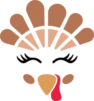 Turkey face Free SVG File for Members - Thanksgiving clipart image