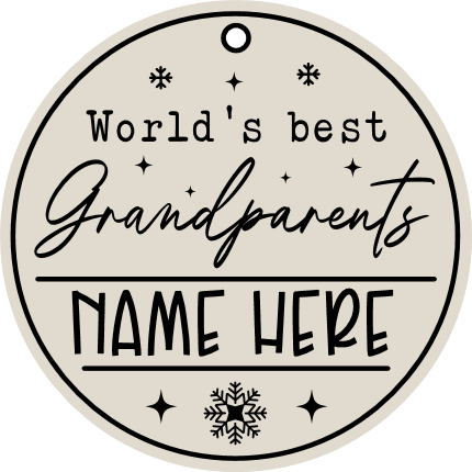 World's Best Grandparents Free SVG File for Members - Personalized Christmas ornament gift