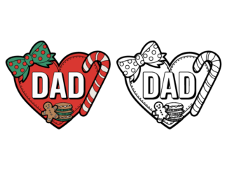 Heart-Shaped Christmas Ornament for dad Free SVG File for Members