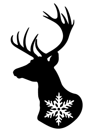 Deer with Snowflake Free SVG File - Festive Christmas Wall sticker
