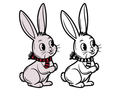Cute Winter Bunny Free SVG File for Members - Rabbit with scarf Clipart image