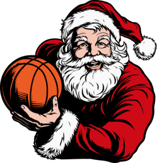 Santa Claus Holding Basketball Ball Free Svg File For Members - Christmas Tshirt Design