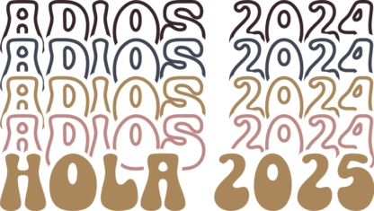 Adios 2024 Hola 2025, echo text Free SVG File - New Year party hoodie design