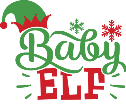 Baby Elf Free SVG File - Christmas baby onesie design