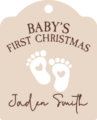 Baby's First Christmas Free SVG File for Members - customized gift tag design