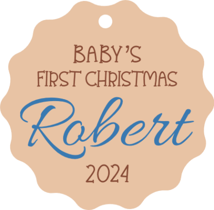 Baby's First Christmas 2024 Free SVG File for Members - Personalized Holiday ornament