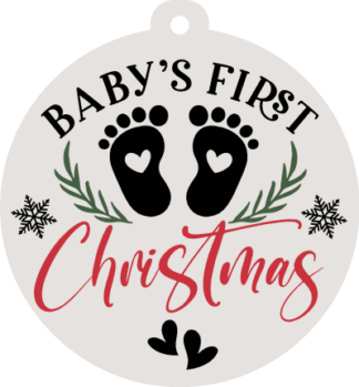 Baby’s First Christmas Free SVG File for Members - Baby announcement ornament