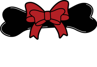Dog Bone with Ribbon Bow Free SVG File for Members - bone clipart image\