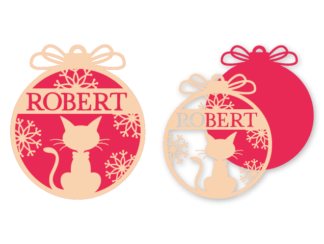 Customized Christmas Cat Ornament, Free SVG File for Members - Christmas Gift for Pet Lovers